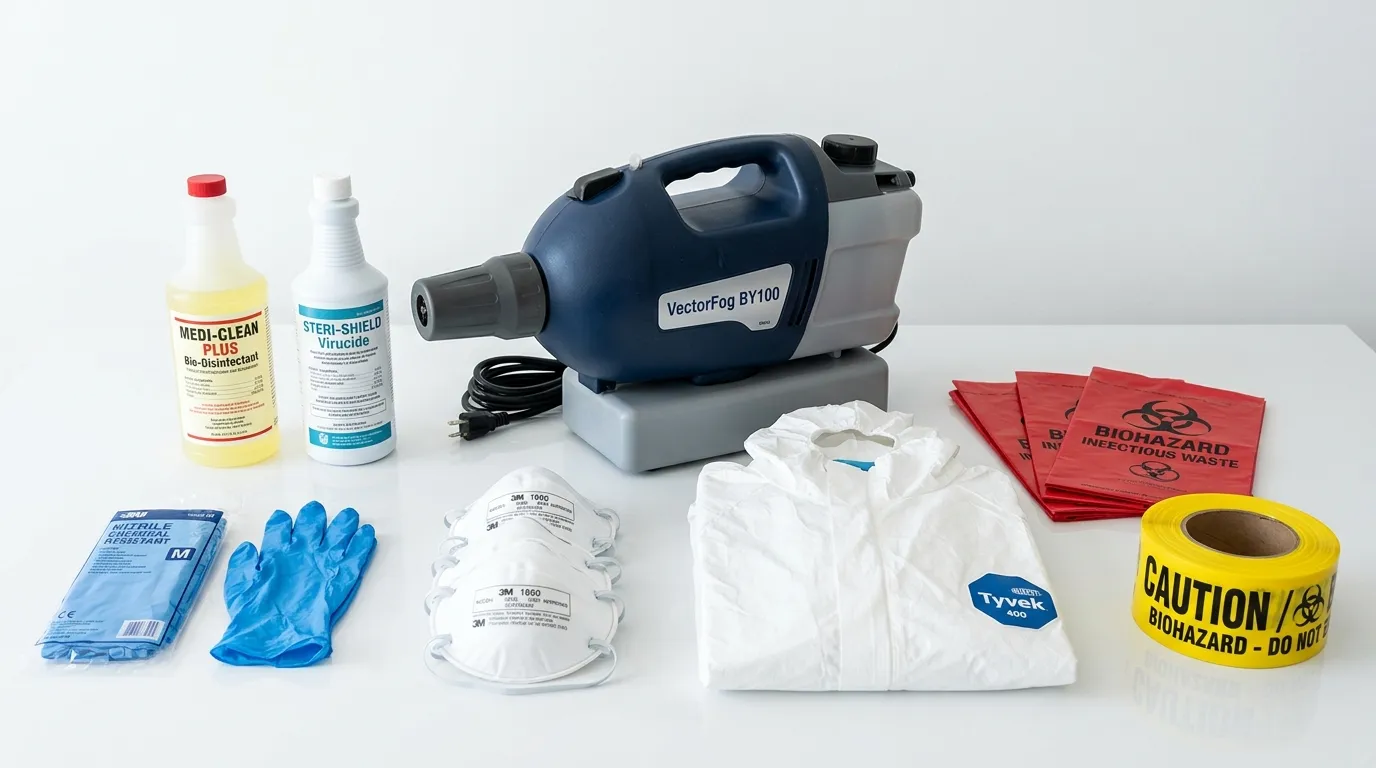 Professional biohazard remediation crew working in Coolidge Corner