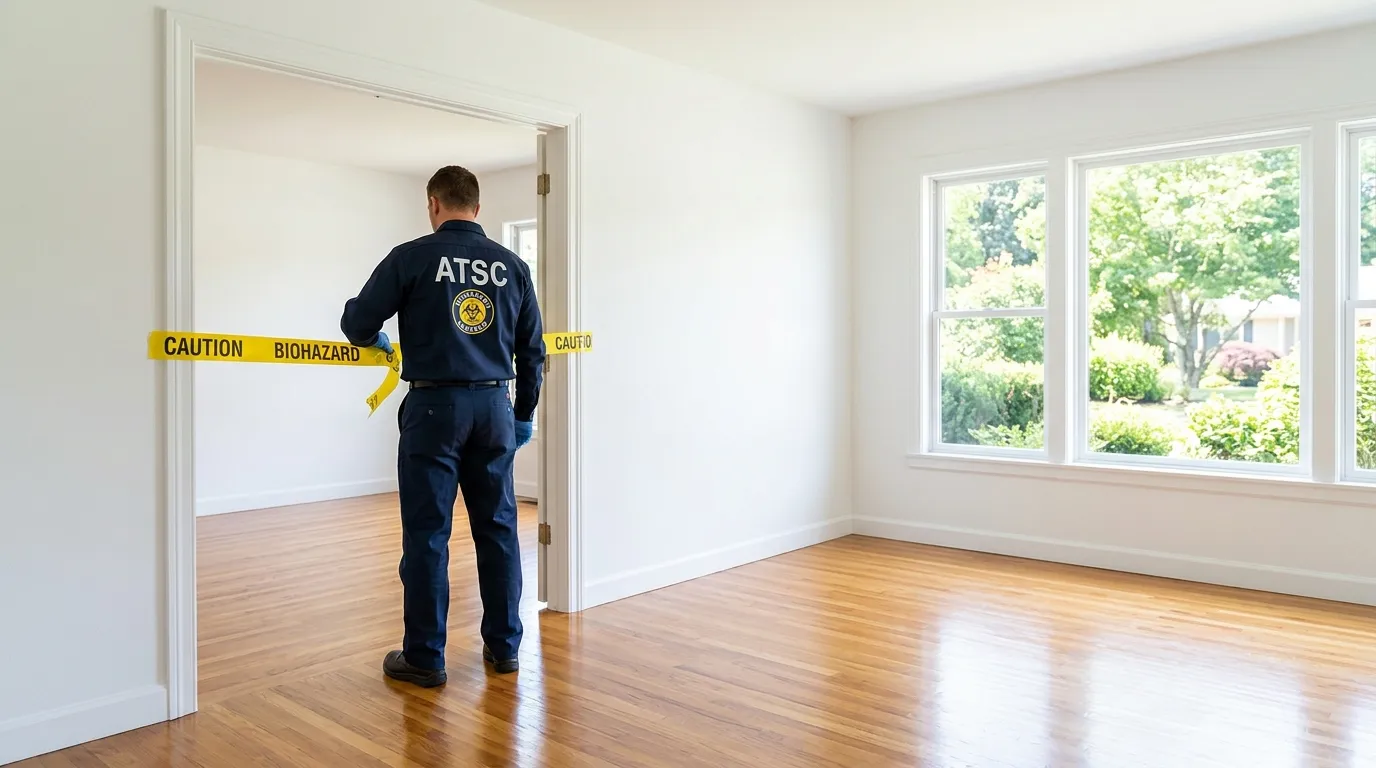 Certified biohazard cleanup crew performing Trauma Scene Cleanup in Coolidge Corner